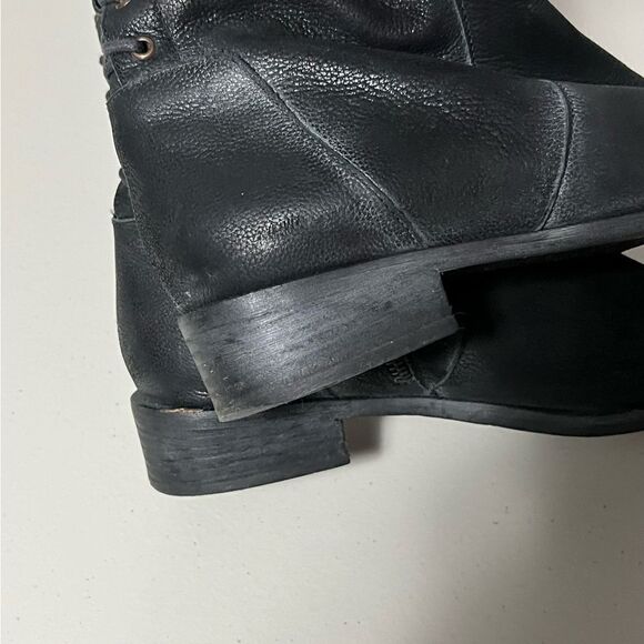 joie Leather Corset Lace Up Distressed Boots - Picture 6 of 10